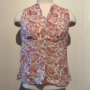 “Bundle 10 for $13” Women’s button down sleeveless floral light tank top shirt